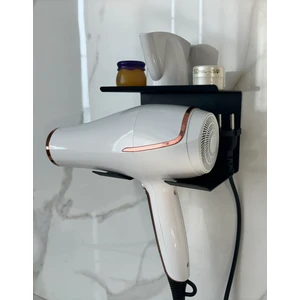 Velux Home Metal Saç Kurutma Fön Makinesi ve Kablo Tutucu Banyo Askısı Rafı Düzenleyici Aparat 10*15*10,5 cm