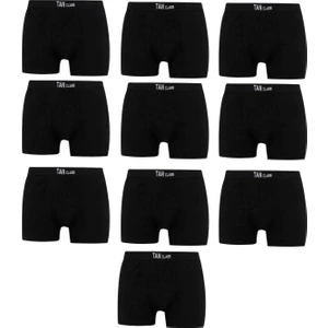 KYC Shopping Erkek Likralı 10 Adet Siyah Premium 1.kalite Pamuklu Penye Esnek Kumaş Boxer Baksır