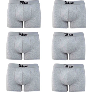 KYC Shopping Erkek Likralı 6 Adet Gri Premium 1.kalite Pamuklu Penye Esnek Kumaş Boxer Baksır