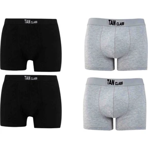 KYC Shopping Erkek Likralı 4 Adet Siyah-Gri Karşık Premium 1.kalite Pamuklu Penye Esnek Kumaş Boxer Baksır
