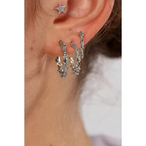 Kadın Gold Sarmaşık 3'lü Set Küpe