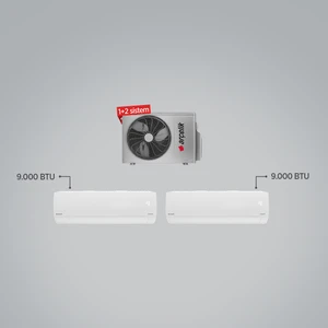 A++ 9000 BTU + 9000 BTU İç Ünite 16000 BTU 1+2 Multi Inverter Klima