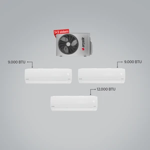ZM18103 A++ 9+9+12 BTU Iç - 18000 BTU 1+3 Multi Inverter Klima