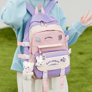 Kız Ortaokul Okul Çantası / Kore Sevimli Ilköğretim Okulu Sırt Çantası / Lise Büyük Kapasiteli Ins Çift Omuz Çantası Y255 (Yurt Dışından)