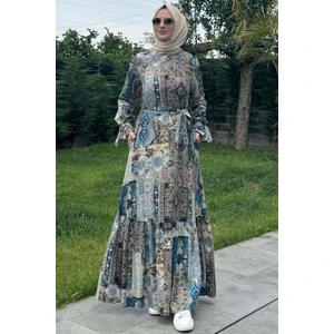 Rabia Şamlı Nehir Elbise Turkuaz