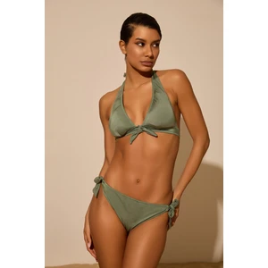 Kadın Petrol Yeşil Renkli Bağlamalı Bikini Üst