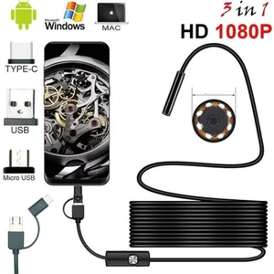 Endoskop 3 In 1 Yılan Kamera USB Micro USB Type-C 20 Metre Sert Kablo