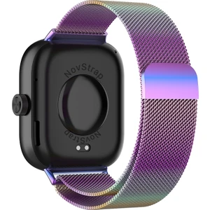 Novstrap Xiaomi Mi Band 8 Pro ile Uyumlu Kordon Mıknatıslı Metal Hasır Kordon Kayış