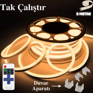 Neon Esnek Şerit LED Tak Çalıştır Kumandalı - Dimmer- Gün Işığı
