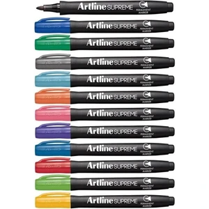 Supreme Permanent Markör 12 Renkli Set