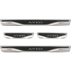 Chevrolet Aveo 4 Prç. Iç Kapı Eşiği Krom Karbon