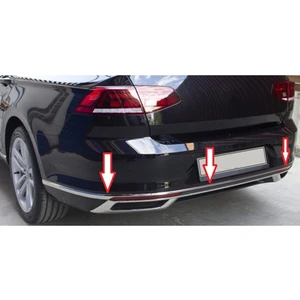 Vw Passat B8.5 2019 Sd Krom Arka Tampon Çıtası 3 Prç. Paslanmaz Çelik