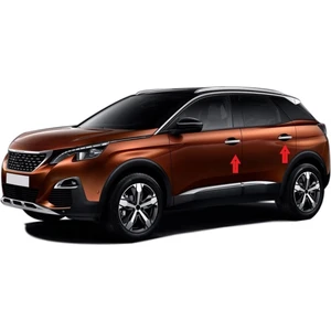 Peugeot 3008 Uyumlu 2016-2024 Krom Kapı Kolu 4 Kapı Paslanmaz Çelik