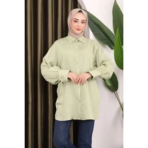 Mint Kol Detaylı Tunik
