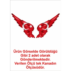 Sticker Usta Kanatlı Türk Bayrağı Sticker 00002