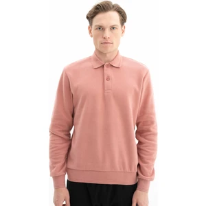 Erkek Regular Fit Kazak Selanik Kumaş Polo Yaka Düğmeli Sweatshirt K26564699901