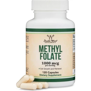 Double Wood Methylfolate 1 000MCG  120 Capsules (Third Party Tested Methylated Folate Is A More Active Form Of Folate Than Folic Acid (Non-Gmo  Vegan Safe)