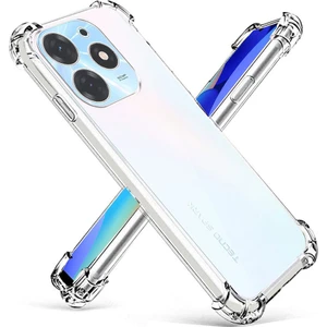 Caseart Tecno Spark 10 Pro Kapak Kamera Korumalı Airbag Antishock Köşe Korumalı Şeffaf Silikon Kılıf