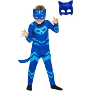 Pija Maskeliler Kostüm Catboy Kedi Çocuk (Mavi) 2 Maskeli Kostüm