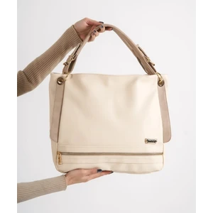 Meriç Çanta Kadın Krem Omuz Çantası Yıkanmış Deri