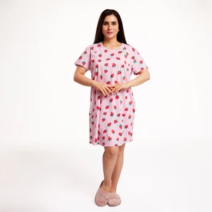 Baby Mom Çilek Desenli  Gecelik Anne Giyim