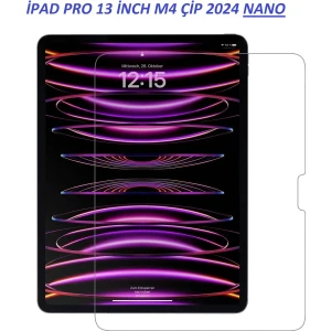 Apple iPad Pro 7.nesil 13 Inch M4 Çip 2024 Uyumlu Şeffaf Esnek Tablet Cam Nano Ekran Koruyucu
