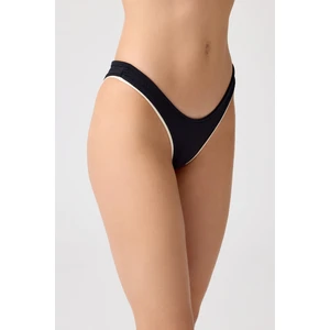 Los Ojos x Melodi Siyah-Krem Brezilya Modeli Bikini Altı Retro Bottom