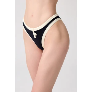 Los Ojos x Melodi Siyah-Krem Brezilya Modeli Bikini Altı Vintage Bottom
