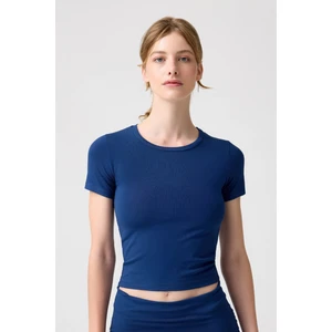 Los Ojos x Melodi Lacivert Bedene Oturan Tişört Short Fitted