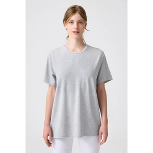 Los Ojos x Melodi Gri Melanj Oversize Geniş Kalıp Tişört Boyfriend T-Shirt