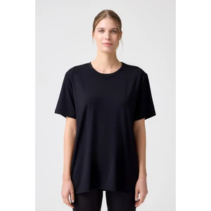 Los Ojos x Melodi Siyah Oversize Geniş Kalıp Tişört Boyfriend T-Shirt