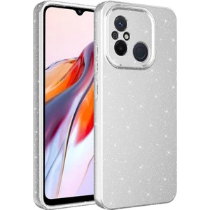 Techno Guru Redmi 12C Kılıf Kamera Korumalı Simli Lüks Koton Kapak