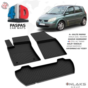 RK Carshop Renault Scenic 2 Ferrous 4d Havuzlu Kauçuk Paspas 2003 2009