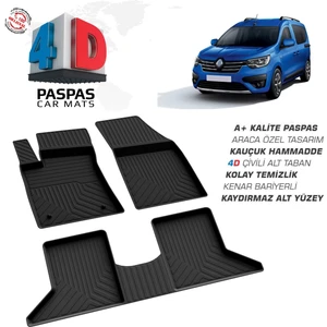 RK Carshop Renault Express Ferrous 4d Havuzlu Kauçuk Paspas 2021 ve Üstü