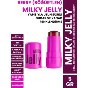 Procsın Milky Jelly Doğal Görünüm Dudak ve Yanak Renklendirici Allık Böğürtlen (Berry) 5 gr