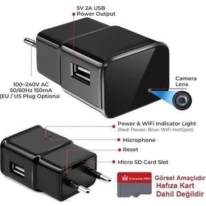Ucuzcu Market Wifi  Adaptör Güvenlik Kamera (Dünyanın Her Yerinden Canlı Izlenir ve Ses ve Video Kaydeder)