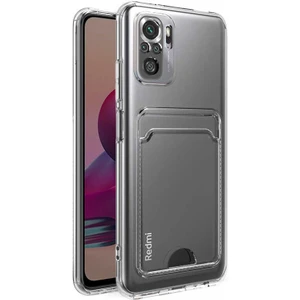 Xiaomi Poco M5S Kamera Korumalı Kartlıklı Setra Şeffaf Silikon Kılıf Ekran Koruyucu