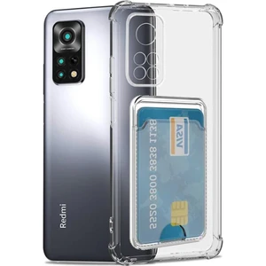 Xiaomi Redmi Note 12S Kamera Korumalı Kartlıklı Setra Şeffaf Silikon Kılıf Ekran Koruyucu
