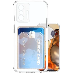 Xiaomi Mi 11T Pro Kamera Korumalı Kartlıklı Setra Şeffaf Silikon Kılıf Ekran Koruyucu