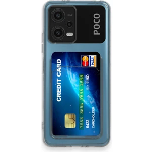 Xiaomi Poco X5 Kamera Korumalı Kartlıklı Setra Şeffaf Silikon Kılıf Ekran Koruyucu