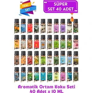 Aroma Terapi TR Süper Avantajlı Set 40 Adet - Esansiyel Uçucu Yağ 40 Adet x 10 ml