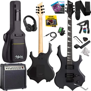 FORCE-AMP30 Üst Seviye 30 Watt Amfili Elektro Gitar H-H Profesyonel Full Set Aksesuarlı