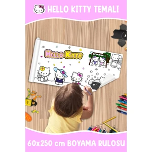 Hello Kity Temalı Dev Boyama Rulosu 60X250 cm