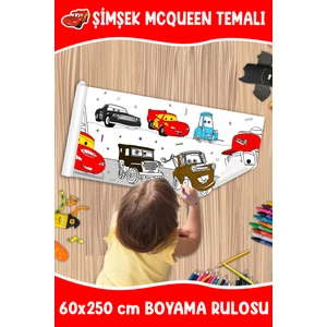 Şimşek Mcqueen Temalı Dev Boyama Rulosu 60X250 cm