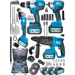 Daflongprofesyonel 4'lü Set Şarjlı Hilti-Şarjlı TAŞLAMA-13MM Şarjlı Darbeli Matkap-Şarjlı Somun Sıkma