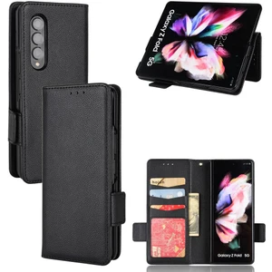 Mellow Shop Samsung Galaxy Z Için Kılıf Fold 4 Kart Yuvaları Tutucu Pu Deri Yan Toka (Yurt Dışından)
