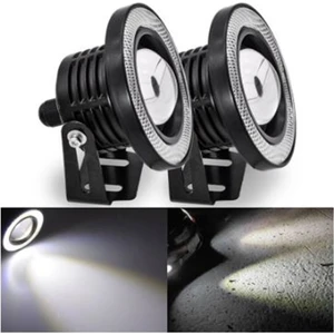  Fiat Doblo D1 Uyumlu Universal Mercekli LED Angel Sis Farı 76MM Beyaz Renk