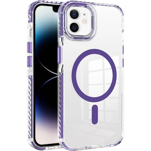 Case 4u Apple iPhone 11 Kılıf Magsafe Şarj Özellikli Airbagli Takılabilir Askı Aparatlı Nana Kapak Mor
