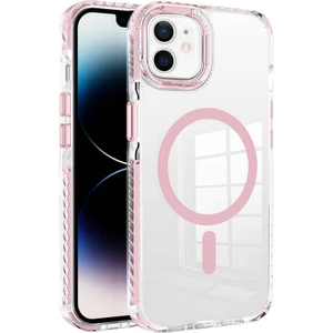 Case 4u Apple iPhone 11 Kılıf Magsafe Şarj Özellikli Airbagli Takılabilir Askı Aparatlı Nana Kapak Pembe
