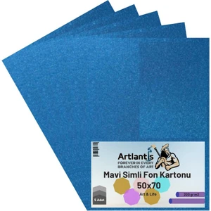 Simli Fon Kartonu 50X70 5 Adet Artlantis Simli Fon Kartonu 50*70 5 Adet